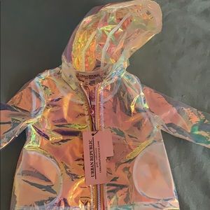 Infant girl plastic rain coat